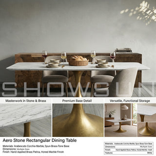 Aero Stone Rectangular Dining Table