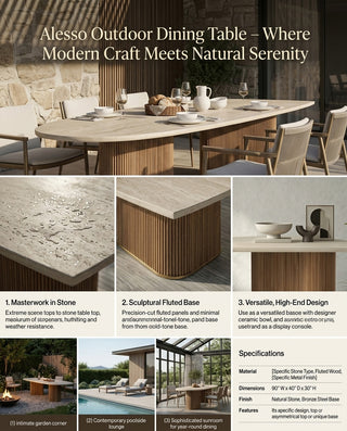 Alesso Outdoor Dining Table with Stone Top