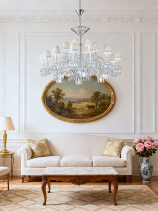 24 Lights Baccarat Crystal Chandelier with Lampshades