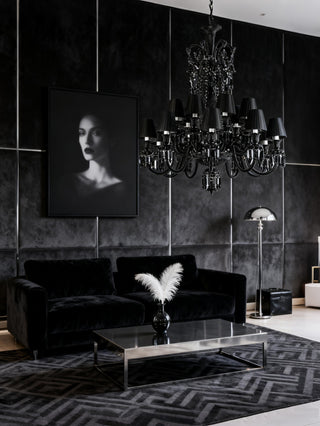 18 Lights Black Baccarat Crystal Lighting