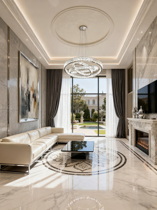 Custom Made 59'' Three Crystal Ring LED Chandelier Large Modern Chandelier for Hotel Lobby