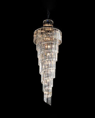 Long Spiral Crystal Chandelier for Staircase 39"W 118"H