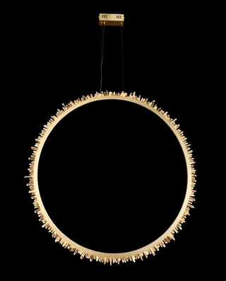 Single Ring Geode Quartz Crystal Pendant Light