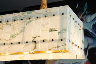 Modern Rectangular Luxury Stone Linear Chandelier