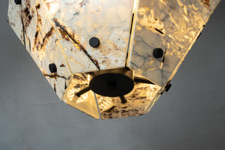 Modern Faceted Snowcrest White Luxury Marble Chandelier