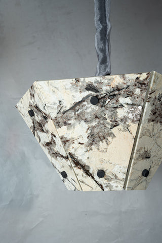 Modern Faceted Snowcrest White Luxury Marble Chandelier