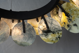 Modern Sculptural Luxury Marble Petal Chandelier