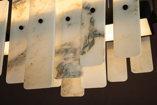 Modern Layered  Luxury Marble LED Chandelier