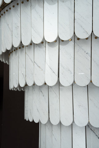 Grand Nine-Tier Yugoslav White Luxury Marble Chandelier