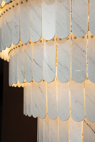 Grand Nine-Tier Yugoslav White Luxury Marble Chandelier