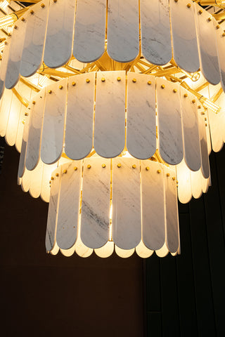 Grand Nine-Tier Yugoslav White Luxury Marble Chandelier