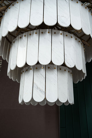 Grand Nine-Tier Yugoslav White Luxury Marble Chandelier