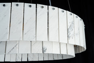 Modern Two-Tier  Luxury Marble Round Chandelier
