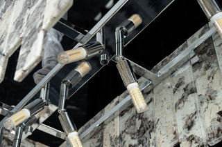 Modern Snowcrest White Luxury Marble Linear Chandelier