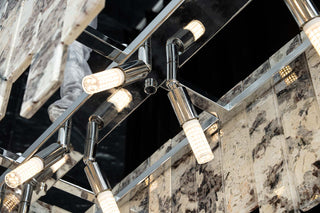 Modern Snowcrest White Luxury Marble Linear Chandelier
