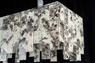 Modern Snowcrest White Luxury Marble Linear Chandelier