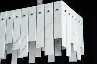 Modern Yugoslav White Luxury Stone Linear Chandelier