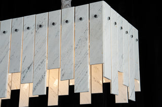 Modern Yugoslav White Luxury Stone Linear Chandelier