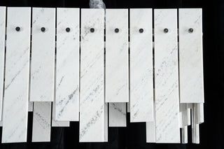 Modern Yugoslav White Luxury Stone Linear Chandelier