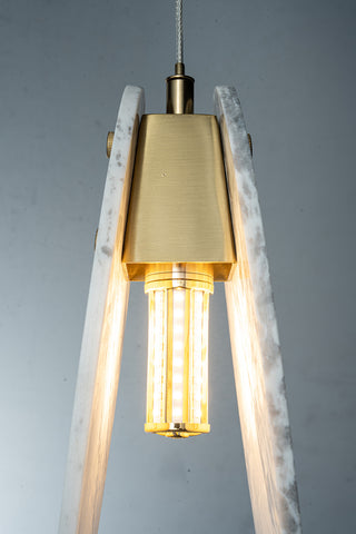 Modern Sculptural Luxury Marble Oval Pendant Light Set