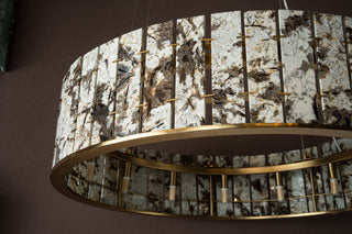 Modern Sculptural  Luxury Marble Drum Chandelier