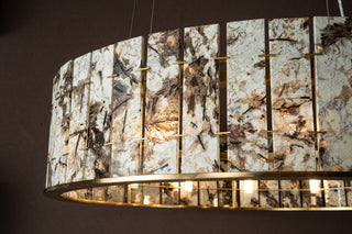 Modern Sculptural  Luxury Marble Drum Chandelier