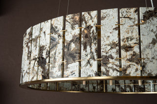 Modern Sculptural  Luxury Marble Drum Chandelier