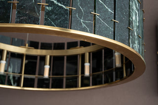 Modern Sculptural  Luxury Marble Drum Chandelier