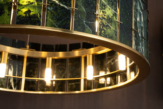 Modern Sculptural  Luxury Marble Drum Chandelier