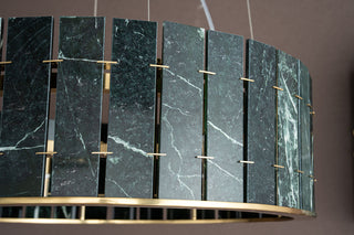 Modern Sculptural  Luxury Marble Drum Chandelier