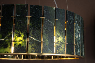 Modern Sculptural  Luxury Marble Drum Chandelier