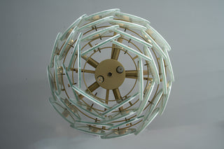 Modern Pearl Mist Gray Luxury Marble Petal Chandelier