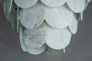Modern Pearl Mist Gray Luxury Marble Petal Chandelier