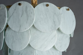 Modern Pearl Mist Gray Luxury Marble Petal Chandelier