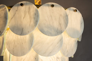 Modern Pearl Mist Gray Luxury Marble Petal Chandelier