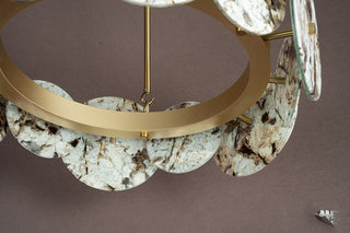 Modern Sculptural Snowcrest White Luxury Marble LED Chandelier