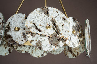 Modern Sculptural Snowcrest White Luxury Marble LED Chandelier
