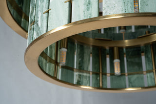 Modern Two-Tier Luxury Marble Round Chandelier