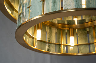 Modern Two-Tier Luxury Marble Round Chandelier