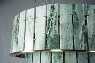 Modern Two-Tier Luxury Marble Round Chandelier