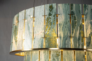 Modern Two-Tier Luxury Marble Round Chandelier