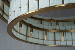 Modern Two-Tier Luxury Marble Round Chandelier