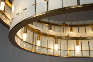 Modern Two-Tier Luxury Marble Round Chandelier