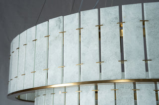 Modern Two-Tier Luxury Marble Round Chandelier