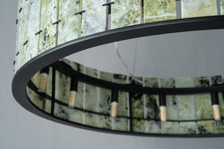 Modern Sculptural  Luxury Marble Drum Chandelier