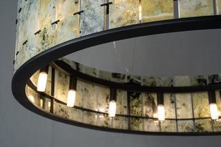 Modern Sculptural  Luxury Marble Drum Chandelier
