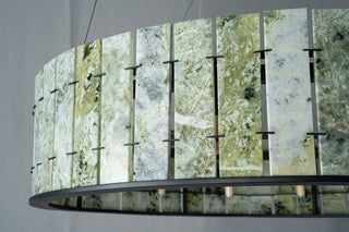 Modern Sculptural  Luxury Marble Drum Chandelier