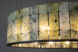 Modern Sculptural  Luxury Marble Drum Chandelier