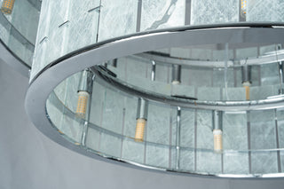 Modern Two-Tier Luxury Marble Round Chandelier
