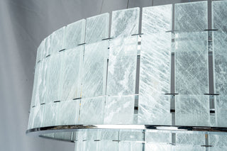 Modern Two-Tier Luxury Marble Round Chandelier